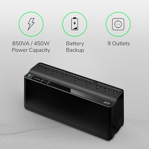 APC BE850G2 UPS Battery Backup & Surge Protector for Computer, Router, NAS - Image 3