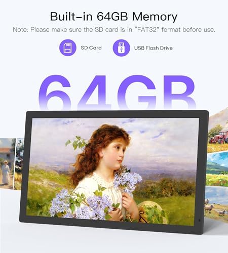 Uhale 21.5 Large Digital Picture Frame 64GB Photo Frame WiFi Remote Control - Image 3