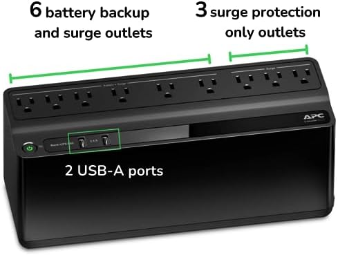 APC BE850G2 UPS Battery Backup & Surge Protector for Computer, Router, NAS - Image 2