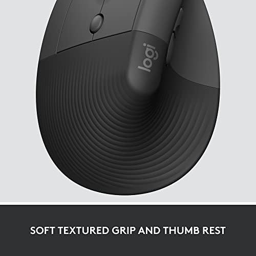 Logitech Lift for Business Vertical Ergonomic Mouse Left Handed - Graphite - Image 3