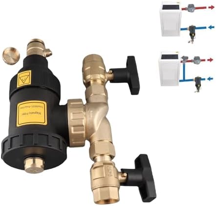 Zunate Magnetic Boiler Filter with 3/4 Inch Connector, 5μm Filtering Accuracy, Brass Wall Mounted Design for Heating and Cooling Systems - Image 5