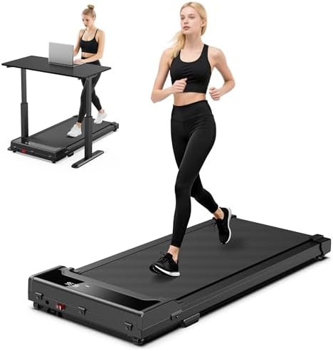 Walking Pad Treadmill for Home - Under Desk Walking and Running with Remote Control Portable Electric Machine Adjustable Slim Compact with 0.6-4.0MPH Modes Max up 265 Lbs for Home Office by AENEY
