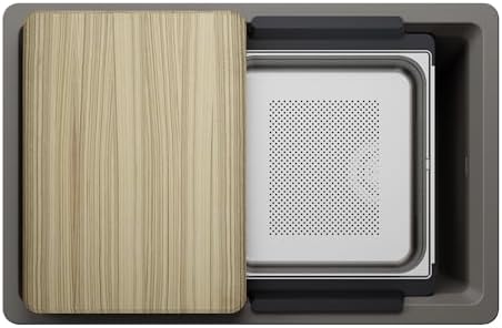 BLANCO Inteos SILGRANIT 30" Single Bowl Workstation Kitchen Sink Gray - Image 2