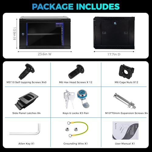 6U Wall Mount Server Rack, 450mm Deep Network Cabinet for Home Lab - Image 5