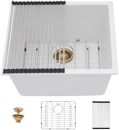 Kichae 12 Deep Undermount Laundry Sink 21x18 Granite Composite Quartz Sink by Kichae