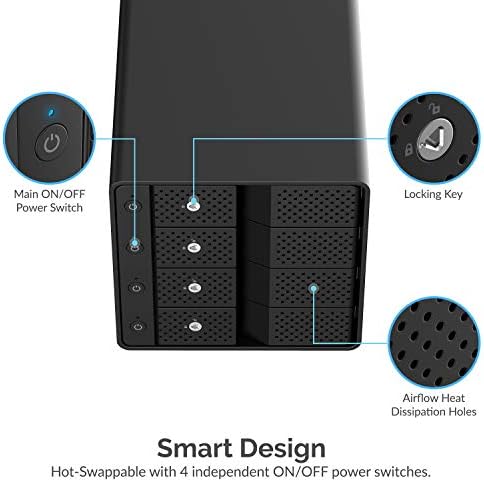 SABRENT 4-Bay USB-C 10Gbps Hard Drive Enclosure, Docking Station (DS-SC4B) - Image 4