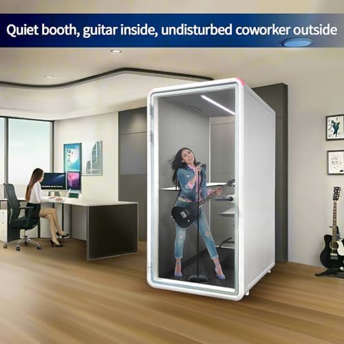 Quiet Meeting Pod with Acoustic Panels, Office Soundproof Room with Furniture, Portable Removable Working Booth for Private Phone Calling, Study, Individual Seater Personal Office H92in W43in D40in - Image 6