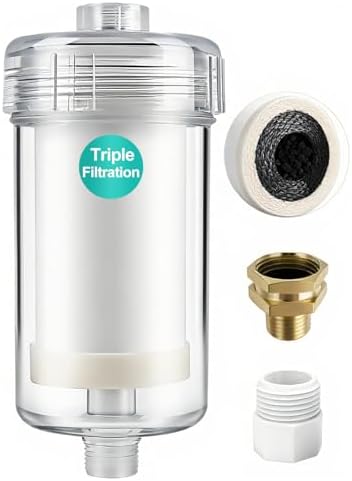 1 micron Carbon Shower Filter, Visible Water Filter for Washing machine, shower head filter, 99% Removal of Chlorine, Fluoride, Heavy metal, Rust, Sediment, Odor & Scale, Improves Skin Condition by Unknown