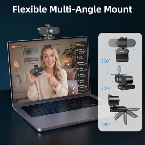 4K Webcam for PC,Auto Focus Streaming Web Cam USB,Dual Noise Reduction Mics - Image 6