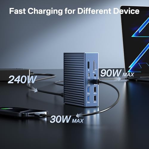 ACASIS Thunderbolt 4 Dock 21-IN-140gbps for MacBook Pro Docking Station Dual Monitor, 8K60Hz HDMI 2.5 GbE Ethernet SD/TF 4.010Gbps 7*USB C/A, 3.5mm Audio, 40Gbps Dock for Mac/Dell/HP/Lenovo/ThinkPad - Image 6