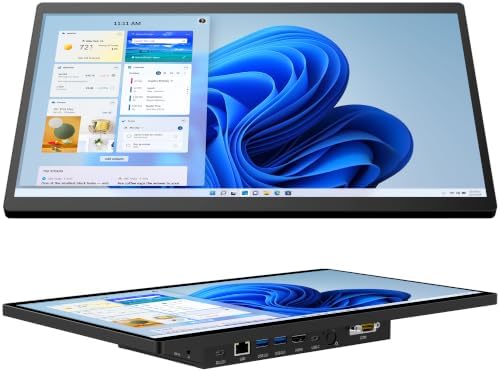 15.6" Industrial Touch Panel Monitor All-in-One Tablet PC, Open Frame Display Win 11 Pro Fanless Computer with Celeron N5095 8GB RAM 128GB ROM, 1920*1080 IPS, VESA Mount for Kiosk Automation POS by HIGOLEPC