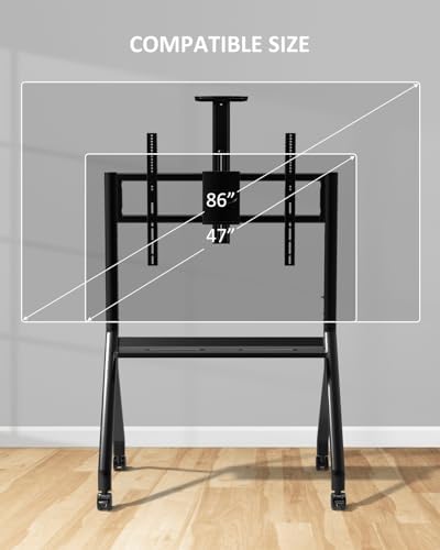 Smart Board Stand, Adjustable Rolling TV Stand, Max Load 220LBS - Image 6