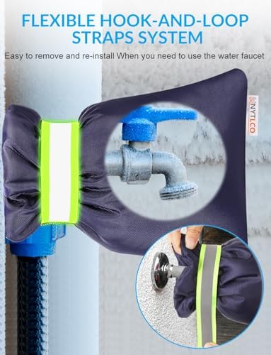 4Pack Outdoor Faucet Covers for Winter, 8.3" H x 6.7" W Outside Hose Bib Covers Protector Spigot Covers Insulated Winter Waterproof Freeze Protection Pipe Covers Socks Protector - Image 3