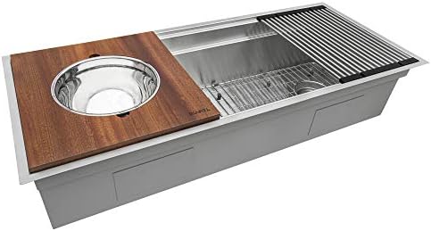 Ruvati 39-in 16Gauge Dual-Tier Undermount Workstation Kitchen Sink-RVH8299 - Image 5