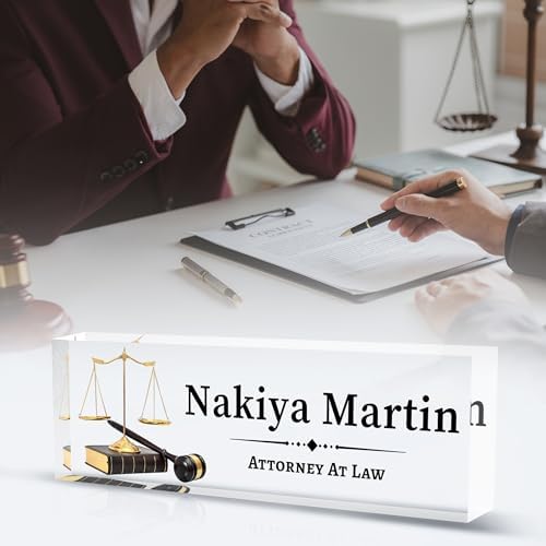 Desk Name Plate Personalized, Lawyer Name Plate for Desk, Office Desk Decor for Women & Men, Employee Appreciation Gifts Custom Office Gifts for Lawyer, MYZDA28YH0928 - Image 2