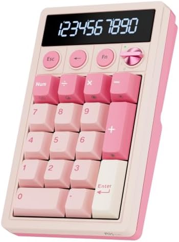 RK ROYAL KLUDGE M20 Wireless Number Pad, Mechanical Numpad with LCD Display, PC Numpad & Calculator Modes, Programmable Numeric Keypad, Bluetooth/2.4G/Wired, RGB Hot-Swappable for Win/Mac by RKROYALKLUDGE