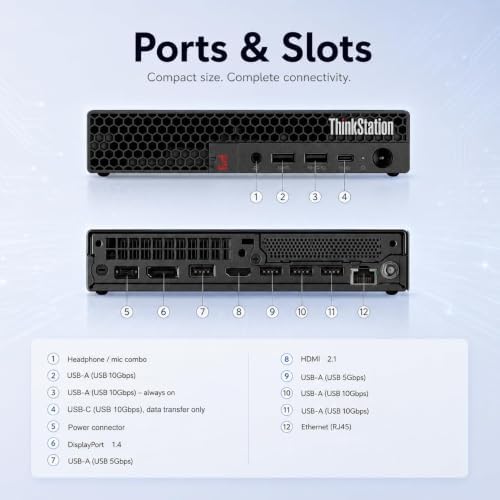 Lenovo ThinkStation P3 Tiny Workstation Desktop (Intel i7-14700 vPro (> Ultra 7 155U), 16GB DDR5, 512GB SSD) Business Mini PC, DisplayPort, Support 8K Display, > ThinkCentre M70q M75q M90q, Win 11 Pro - Image 5