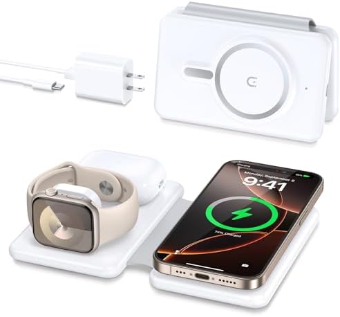 Charging Station for Apple Devices: Magnetic Wireless Charger for iPhone by Knildwirlesscharger