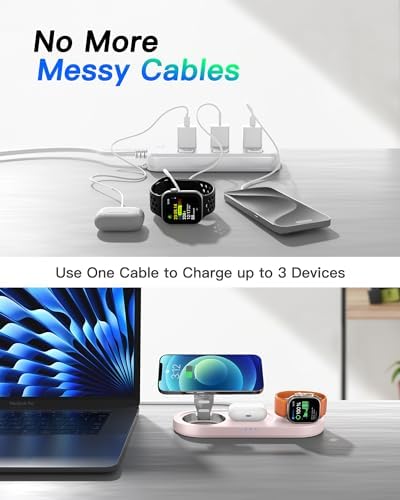 Foldable 3 in 1 Wireless Charging Station for Apple Mag-Safe Charger Stand - Image 4