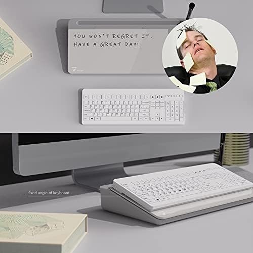 TOWON Glass Desk Whiteboard with Calculator 18x6 in, Desk Organizer, Gray - Image 4