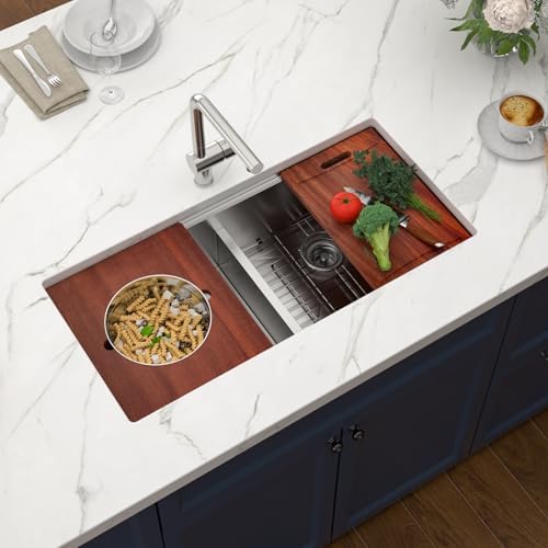 42X19 Undermount Double Bowl Sink 50/50 Workstation SInk - Image 2