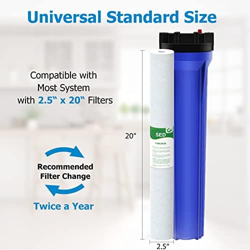 5 Micron Water Filter 20" x 2.5" Replacement Cartridge, 6-Pack - Image 3