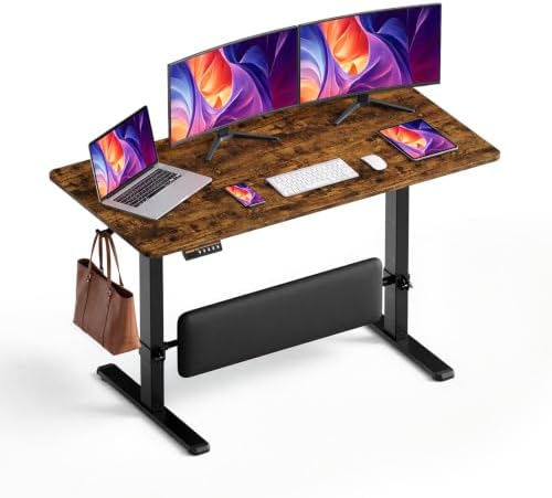 MALOL 47" x 24" Height Adjustable Electric Standing Desk, Rustic Brown by MALOL