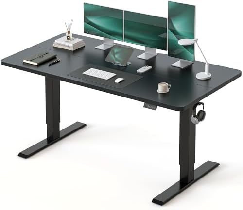 CubiCubi 55 x 28 Large Electric Standing Desk, Height Adjustable, Black by CubiCubi
