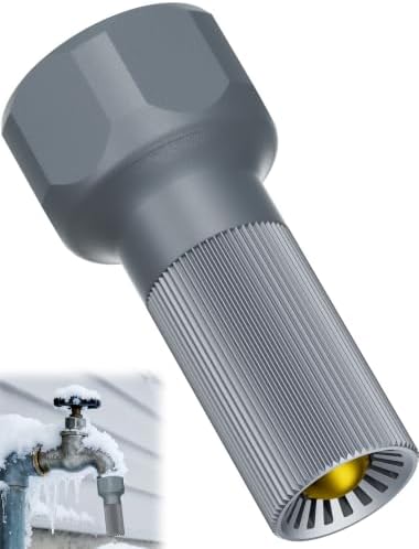 3/4-Inch Thread Faucet Freeze Protection Valve, Freeze Proof Faucet Cover for Outdoors, Winter Frost Proof Auto Temperature Control for Garden, Lawn & Yard Spigot, Grey, 1Pack by Mokeyder