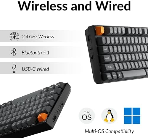 Keychron K8 Max TKL Mechanical Keyboard Wireless, 87 Keys QMK 2.4 GHz/Bluetooth 5.1/Wired Connection, White Backlit with Programmable Keychron Super Brown Switch for macOS Windows Linux - Image 3