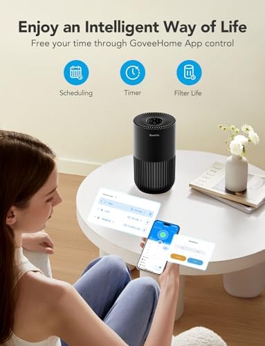 GoveeLife Smart Mini Air Purifier for Bedroom, with App & Alexa Control - Image 3