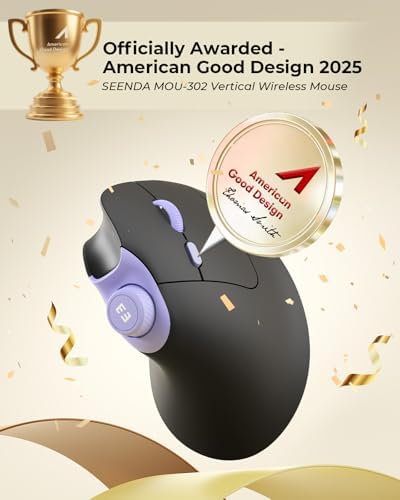 seenda MOU-302 Wireless Bluetooth Ergonomic Vertical Mouse with Volume Knob - Image 4