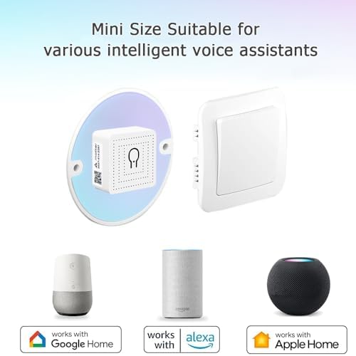 2-Pack Matter Smart Switch 16A Mini WiFi Relay Module,DIY Wireless Light Switch Voice Control with Timer&Schedule for Home Automation,Work with Apple Homekit,Alexa,Google Home,CSA Certified - Image 2