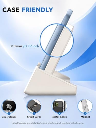 Wireless Charger YUWISS Wireless Charging Stand Cordless Charger 10/7.5/5W Compatible with iPhone 14 13 12/12 /11Pro Max/XR/XS Max/XS/X/8/8Plus Galaxy S22/S21/S9/S9+/S8/S8+ Note - Image 5