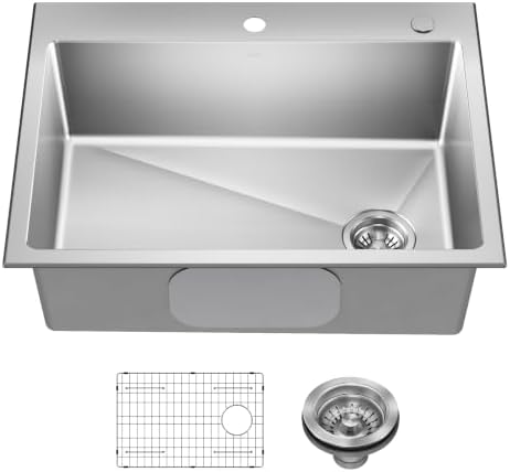 KRAUS Fairlane 28 in Drop In Single Bowl Stainless Steel Kitchen Sink by Unknown