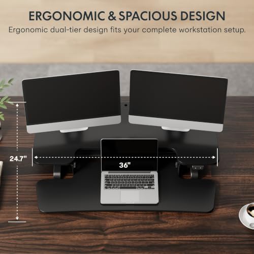 FLEXISPOT 36" Electric Standing Desk Converter, Black - Image 5