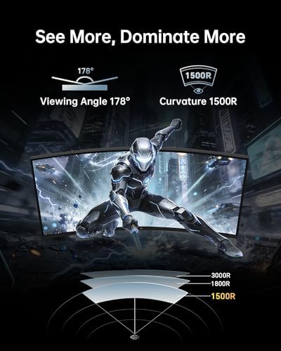 KTC 24 Inch Curved 240Hz Gaming Monitor, FHD 1500R Curve, 3000:1, H24S17P - Image 3