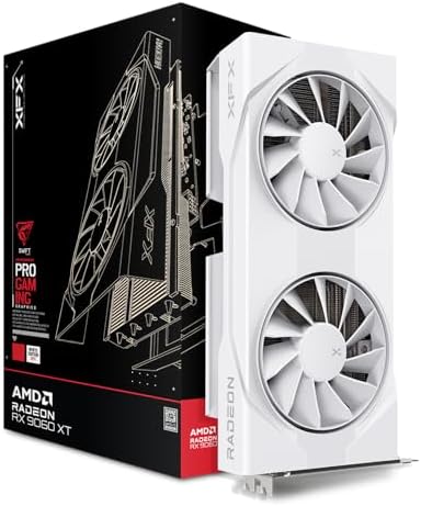 XFX Swift AMD Radeon RX 9060 XT OC White Gaming Edition with 8GB GDDR6 HDMI 2xDP, AMD RDNA 4 RX 9060XT RX-96TSW8GWQ by XFX