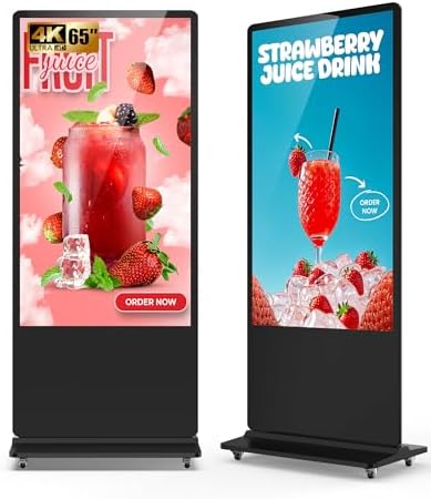 65-inch Digital Signage Display, 4K 2160P LCD Screen Kiosk Signs by SIOXCFZ