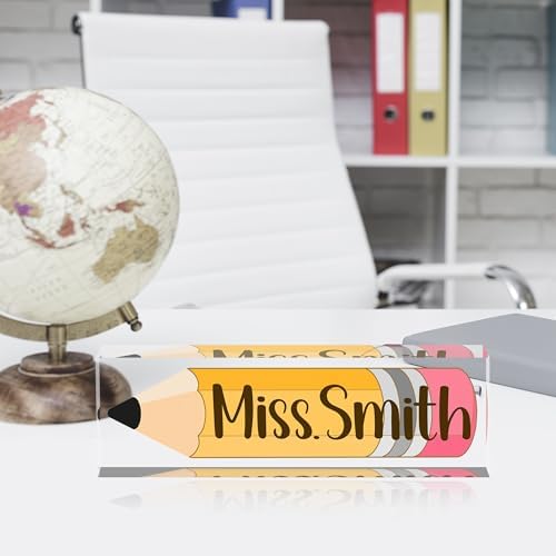 Teacher Name Plate for Desk, Acrylic Desk Name Plate Personalized Office Desk Decor, Teacher Appreciation Gifts Beast Teacher Gifts - Image 2
