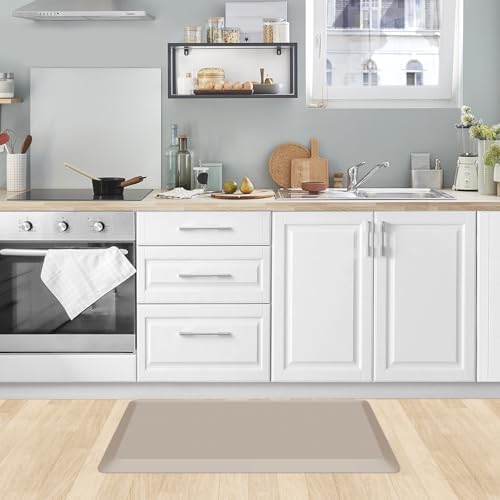 KitchenClouds Kitchen Mat Cushioned Anti Fatigue Kitchen Rug 0.8inch Waterproof Non Slip Kitchen Rugs and Mats Standing Desk Mat Comfort Floor Mats for Kitchen Sink Office (17.3"x28",Khaki) - Image 7