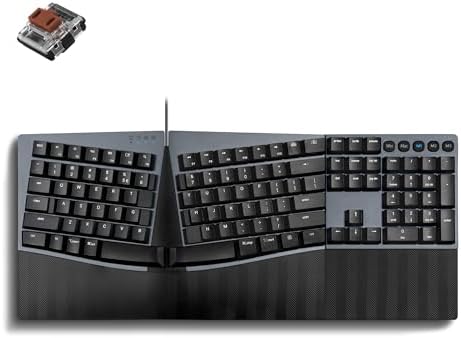 Perixx PERIBOARD-535BR [Firmware Updated] Wired Ergonomic Mechanical Keyboard - Full-Size - Low-Profile Brown Tactile Switches - NKRO Anti-Ghosting - Compatible with Windows and macOS by PerixxComputerGmbH