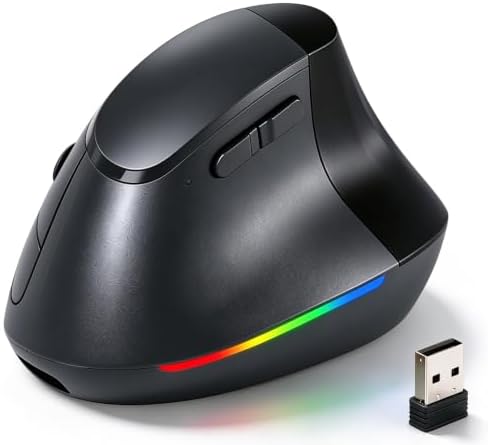 Wireless Ergonomic Mouse, Bluetooth Vertical Mice, Quiet Click by JKEAST