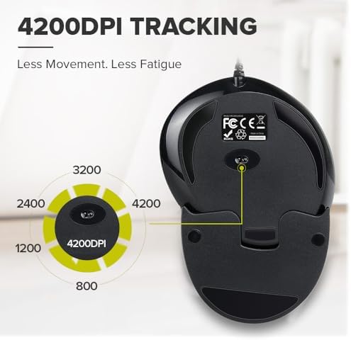 DELUX Wired Ergonomic Vertical Mouse, for Medium Hands(M618XU-Black) - Image 3