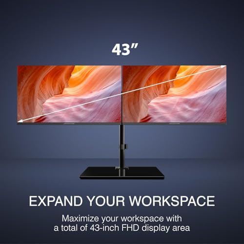 Packard Bell airFrame Dual Monitor Workstation – Two 21.5" Full HD Screens, VESA Mount, 1920x1080, 75Hz, Tilt Adjustable, HDMI/VGA, Slim Bezel – Ideal for Home, Office, Productivity & Light Gaming - Image 2