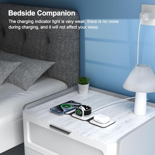 3 in 1 Charging Station for Multple Devices,Foldable 3 in 1 Wireless Charger for Travel,Nano Wireless Charging Station for iPhone16 15 14 13 12 Pro Max/Watch 10 9 8 7 6 5 4 3 Ultra/AirPod Pro - Image 6