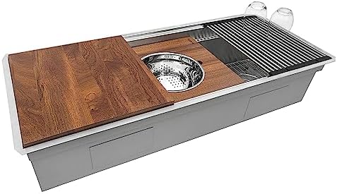 Ruvati 45-in Stainless Two-Tier Undermount Workstation Sink - RVH6333ST - Image 3