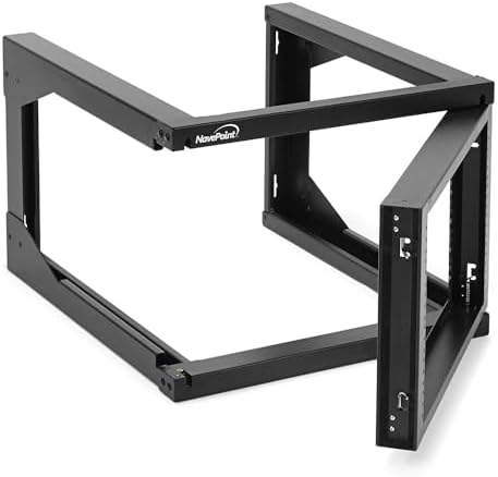 NavePoint 6U Server Rack with Swing Gate - Wall Mount Rack for 19 Inch IT & AV Equipment - 24' Deep, Black - Image 5