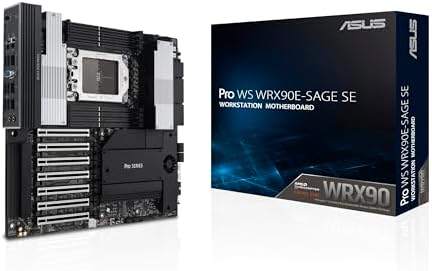 ASUS Pro WS WRX90E-SAGE SE EEB Workstation Motherboard, AMD Ryzen™ Threadripper™ PRO 7000 WX-Series, ECC R-DIMM DDR5, 32 Power-Stage,7xPCIe 5.0x16, PCIe 5.0 M.2, 10Gb & 2.5Gb LAN, Multi-GPU Support by Unknown