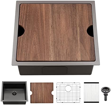 21 Inch Black Undermount Bar Sink by BoomHoze